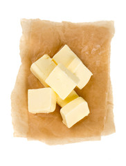 fresh butter on pergament paper