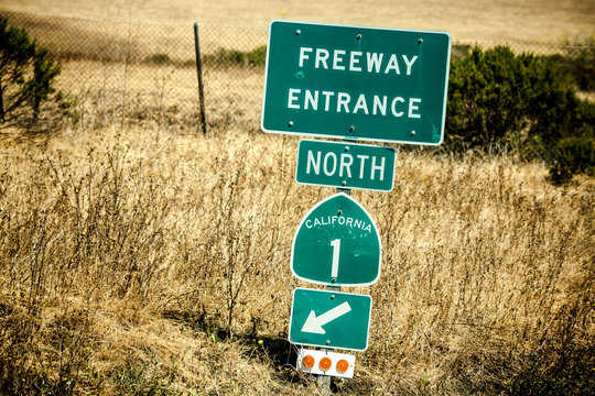 Route 1 sign, California
