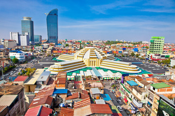 Modern architecture in Phnom Penh, Cambodia - obrazy, fototapety, plakaty