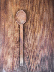 old wooden spoon on a wooden background