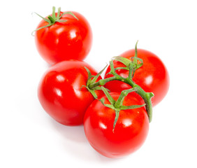 Fresh tomatoes isolated on white