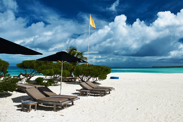 Fototapeta na wymiar Pięknej plaży na Malediwach