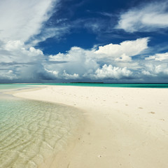 Beautiful beach with sandspit at Maldives