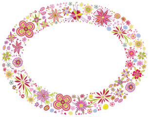 Flower frame. Designed for invitations for the holidays