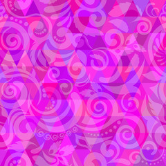 Background with colored triangles. Mosaic and Ornament Vector