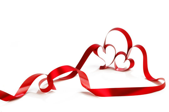 Red heart ribbons
