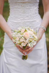 bride with flowers