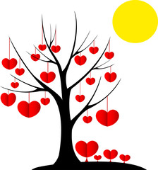 Obraz na płótnie Canvas Tree Valentine's Day Vector