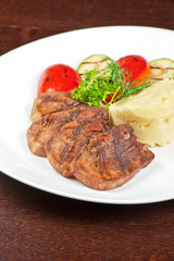 tongue with grilled vegetable