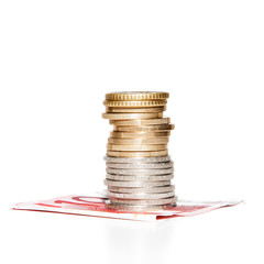 Geldstapel auf Geldschein