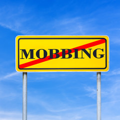 Obraz premium Mobbing forbidden traffic warning sign