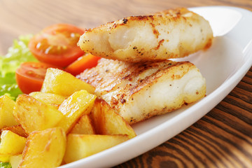 roasted codfish fillet with vegetables
