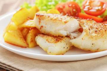 roasted codfish fillet with vegetables