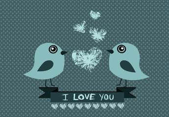 Love bird card for wedding Invitation