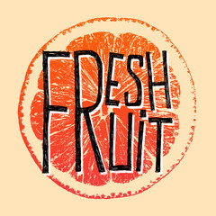 Fresh fruit grapefruit - quotes vector illustration