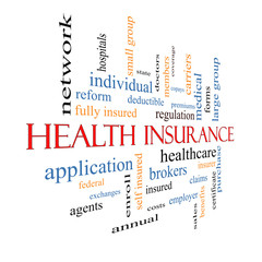 Health Insurance Word Cloud Concept Fading
