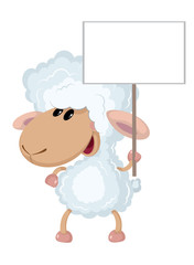 lamb with a sign