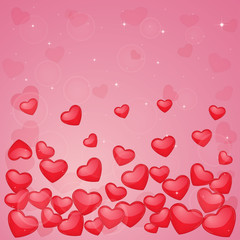 Romantic card with hearts to the Valentines day.