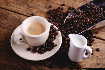 espresso coffee with milk