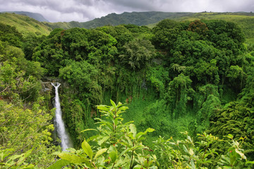 Makahiku falls in Waimoku falls trail, Maui islad, Hawaii