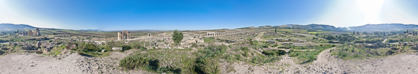 General view of Volubilis at Morocco