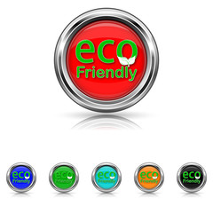 Eco Friendly icon - six colours set