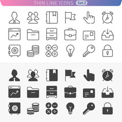 Business and office set. Trendy line icons for web and mobile.