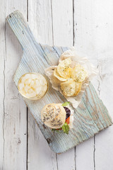 Sandwich with ham, tomato, lettuce and cheese