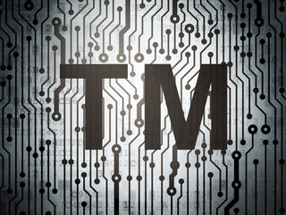 Law concept: circuit board with Trademark