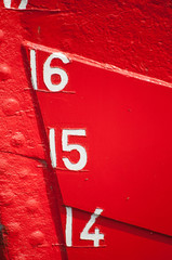 Draft marks on a ship