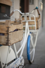 Retro bike with wooden box