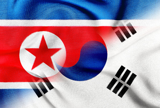 The confrontation between South Korea and North Korea. Flag