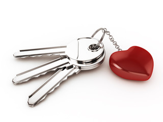 Keys with Ring Heart