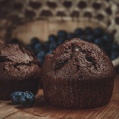 Muffin and blueberry