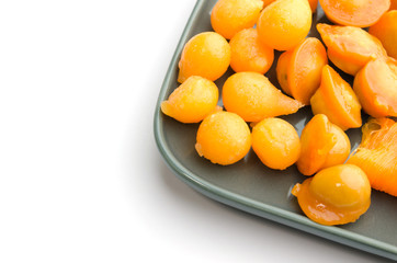 Thai dessert on plate, isolated
