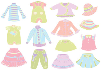 collection of summer children's clothing