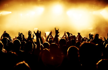 Fototapeta premium Jubelnde Konzertbesucher auf Rock-Konzert