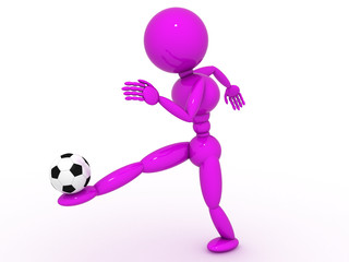 Soccer player with ball #9