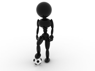 Soccer player with ball on white background. #1