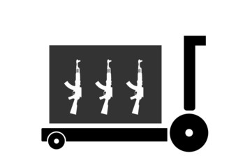 Fusil d'assaut automatique en livraison dans un chariot