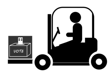 Urne de vote dans un monte-charges