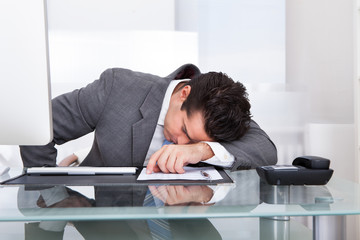 Tired Young Businessman