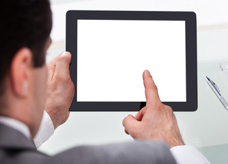 Businessman Holding Digital Tablet