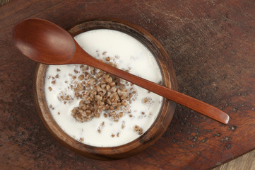 Buckwheat kasha with milk