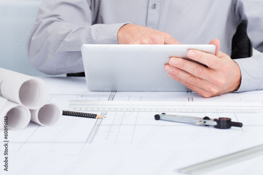 Poster Architect Using Digital Tablet