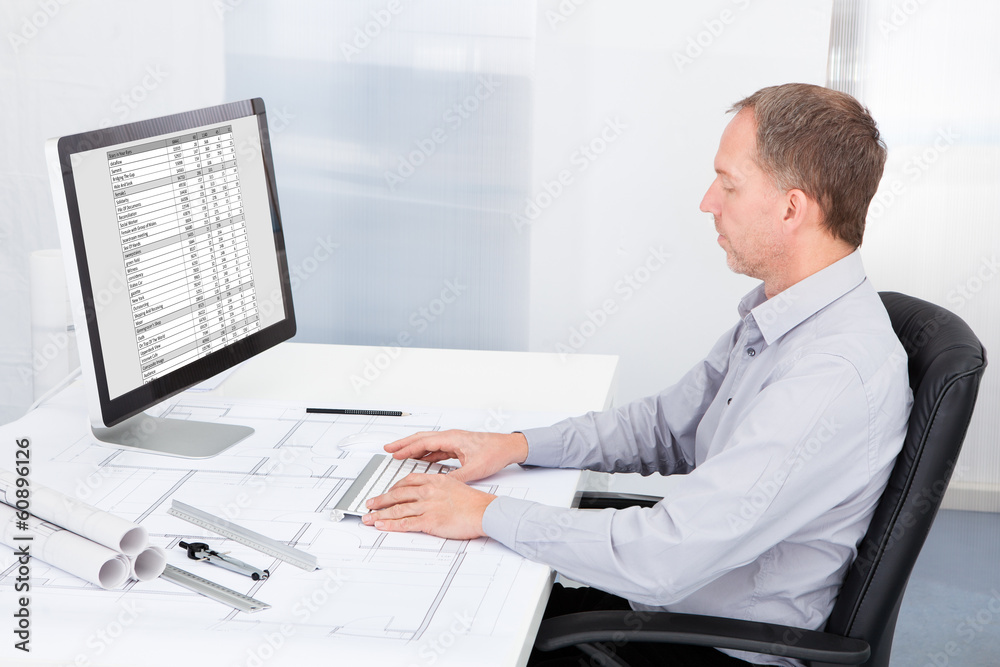 Aufkleber Architect Working On Computer