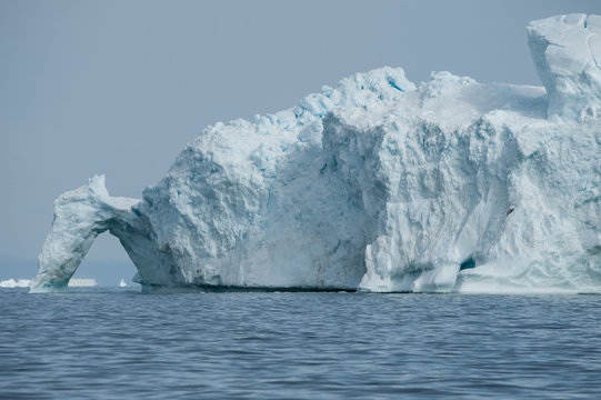 Big iceberg floating in Disko bay, North Greenland