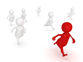 competition concept success 3d human race leader winner