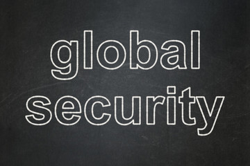 Obraz premium Security concept: Global Security on chalkboard background
