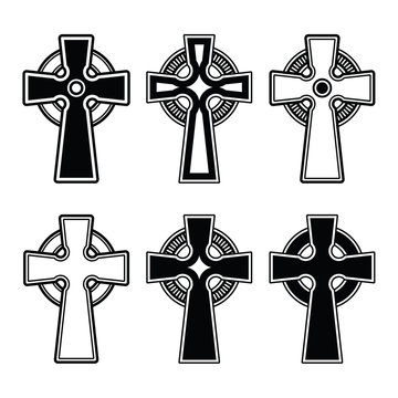 Naklejka Irish, Scottish celtic cross vector sign